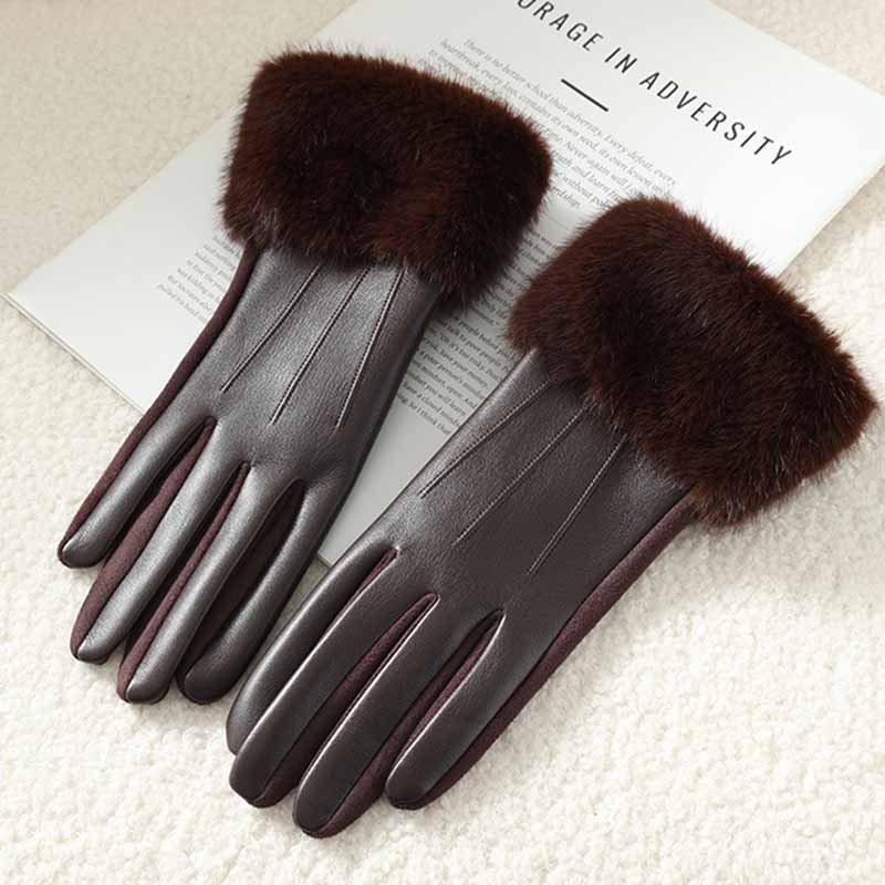 Leather Driving Glove - Luxury Women's Winter PU Leather Gloves