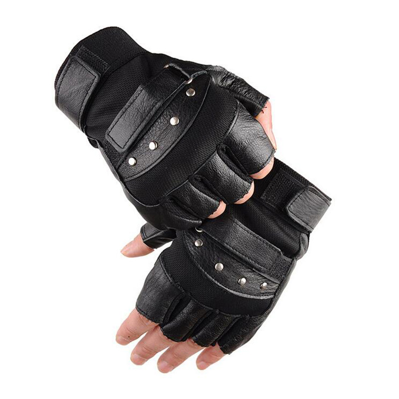 Men's Half Finger Leather Fitn - Leather Driving Glove 评论和价格