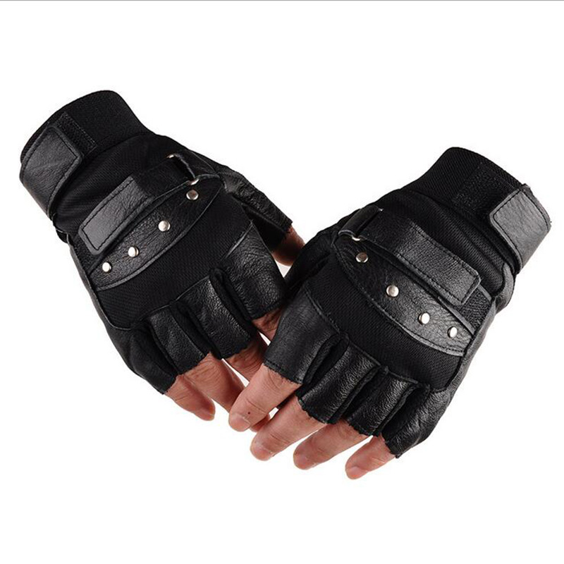 Men's Half Finger Leather Fitn - Leather Driving Glove 评论和价格