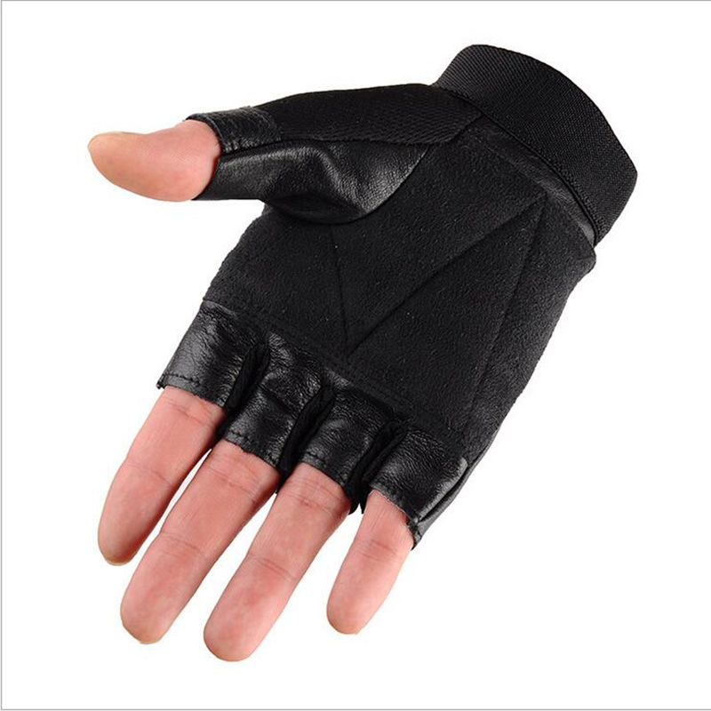 Men's Half Finger Leather Fitn - Leather Driving Glove 评论和价格